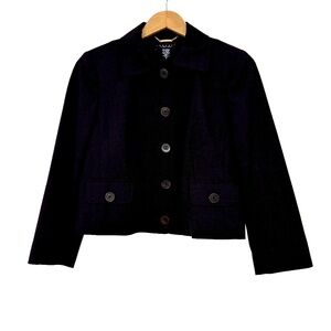 Laundry by Shelli Segal Women’s Size 8 Dark Purple Collared Button Front Blazer